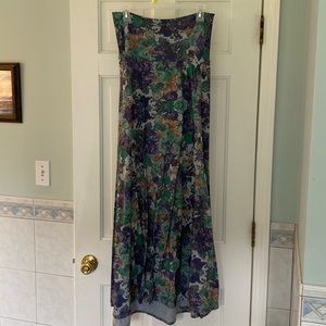 Floral LulaRoe maxi skirt/strapless dress, NWOT, never worn. Size M.